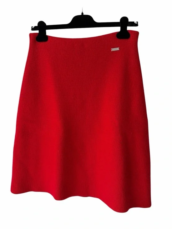 ♥️♥️♥️ Salvatore Ferragamo wool/cashmere red A-line skirt size M/L - Picture 7 of 11